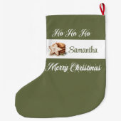 Grande Chaussette De Noël Classic neutral holiday style personalized Xmas (Dos)