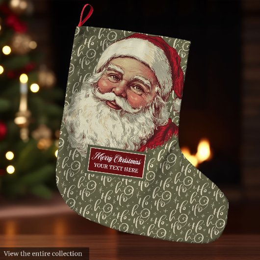 Grande Chaussette De Noël Classic Old-Fashioned Père Noël Noël Stocking