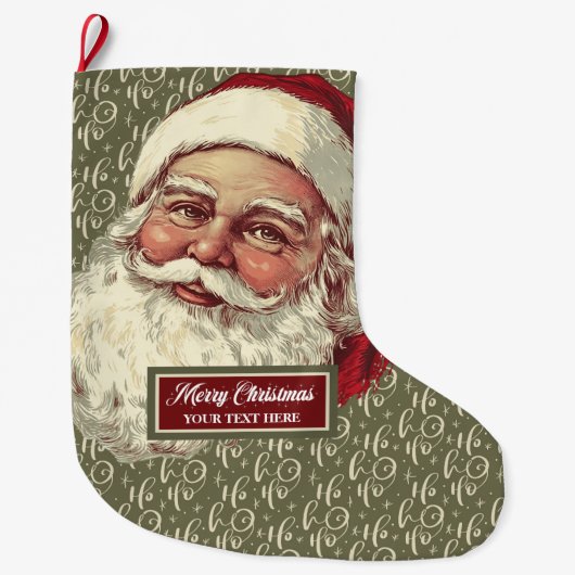 Grande Chaussette De Noël Classic Old-Fashioned Père Noël Noël Stocking (Devant)