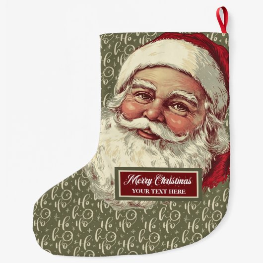 Grande Chaussette De Noël Classic Old-Fashioned Père Noël Noël Stocking (Dos)