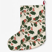 Grande Chaussette De Noël Classique Fêtes de Noël Botaniques (Dos)