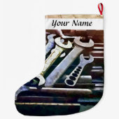 Grande Chaussette De Noël Clés dans l'atelier de construction mécanique (Dos)