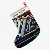 Grande Chaussette De Noël Clés dans l'atelier de construction mécanique (Dos (Accrochage))