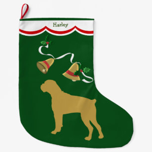 Grande Chaussette De Noël Cloche de vacances Boxer doré