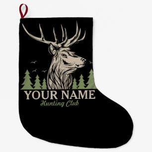 Grande Chaussette De Noël Club de chasse personnalisé Hunter Deer Elk Antler