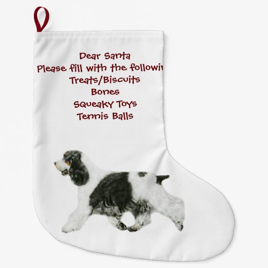 Grande Chaussette De Noël Cocker anglais (Devant)