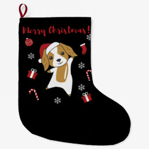 Grande Chaussette De Noël Cocker Espagnol Chien de Noël Animaux d'hiver Chie