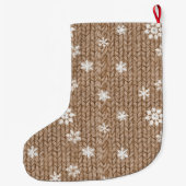 Grande Chaussette De Noël Cocoa Cream Snowflakes Christmas (Dos)