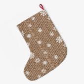 Grande Chaussette De Noël Cocoa Cream Snowflakes Christmas (Dos (Accrochage))
