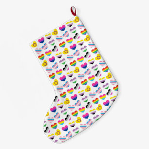 Grande Chaussette De Noël Coeurs de fierté Stocking