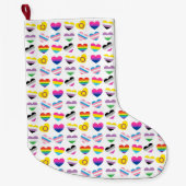 Grande Chaussette De Noël Coeurs de fierté Stocking (Devant)