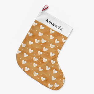 Grande Chaussette De Noël Cœurs de Noël au caramel crémeux chaud