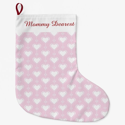 Grande Chaussette De Noël Coeurs en pastel de Valentine (Devant)