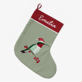 Grande Chaussette De Noël Colibri à gorge rubis (Devant (Accrochage))