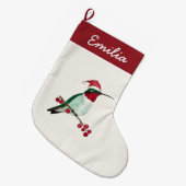 Grande Chaussette De Noël Colibri à gorge rubis (Devant (Accrochage))