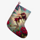 Grande Chaussette De Noël Collection de fées de Noël - Cheveux d'Auburn (Devant (Accrochage))