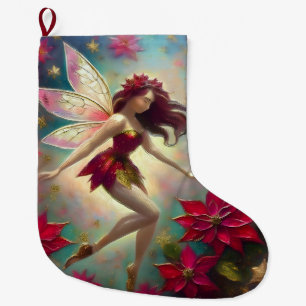Grande Chaussette De Noël Collection Fée de Noël - Cheveux Auburn