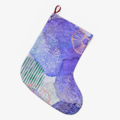 Grande Chaussette De Noël Conception abstraite violette (Devant (Accrochage))