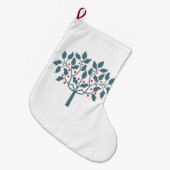 Grande Chaussette De Noël Conception d'arbres à baies (Devant (Accrochage))