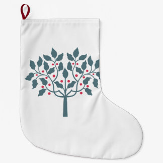 Grande Chaussette De Noël Conception d'arbres à baies