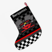 Grande Chaussette De Noël Conception de course automobile Grande réserve de  (Dos (Accrochage))