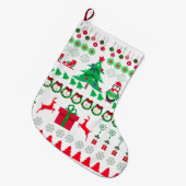 Grande Chaussette De Noël Conception de Noël de pull moche (Devant (Accrochage))
