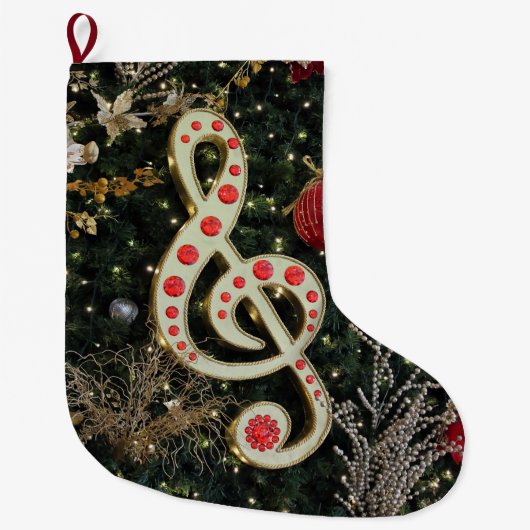 Grande Chaussette De Noël Conception musicale de bas de Noël (Devant)