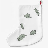 Grande Chaussette De Noël Conduite des Feuilles Holly (Dos)