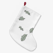 Grande Chaussette De Noël Conduite des Feuilles Holly (Devant (Accrochage))