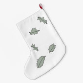 Grande Chaussette De Noël Conduite des Feuilles Holly (Dos (Accrochage))