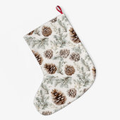 Grande Chaussette De Noël Cones de pin de Noël (Dos (Accrochage))