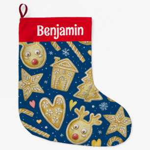 Grande Chaussette De Noël Cookie de Noël customisé