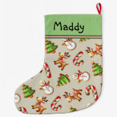 Grande Chaussette De Noël Cookie de Noël festif (Dos)