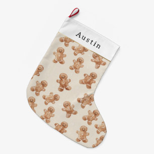 Grande Chaussette De Noël Cookies au gingembre bruns à la crème