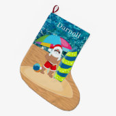 Grande Chaussette De Noël cool beach Père Noël nom ajouter (Devant (Accrochage))