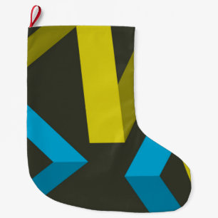 Grande Chaussette De Noël Cool, moderne, tendance géométrique modes fluides