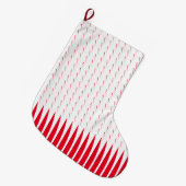 Grande Chaussette De Noël Cool Motif géométrique Noël Rouge Blanc Spikes (Devant (Accrochage))