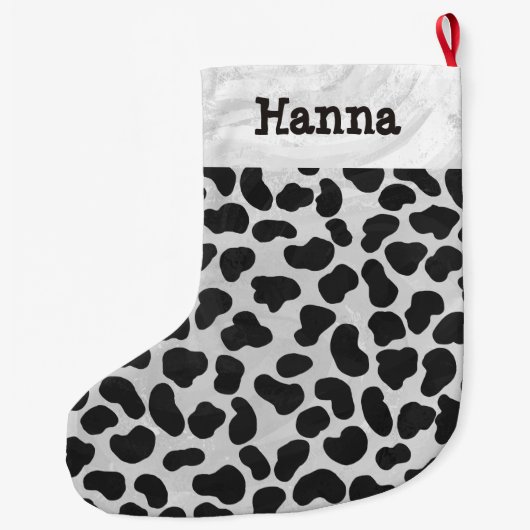 Grande Chaussette De Noël Copie noire et blanche dalmatienne (Dos)