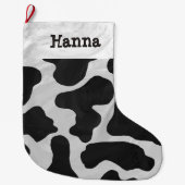Grande Chaussette De Noël Copie noire et blanche de vache (Devant)