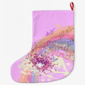 Grande Chaussette De Noël Couleur rose de la dame victorienneSplash Christma (Dos)