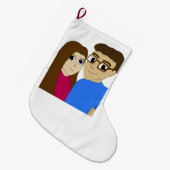 Grande Chaussette De Noël couple Chibi (Devant (Accrochage))