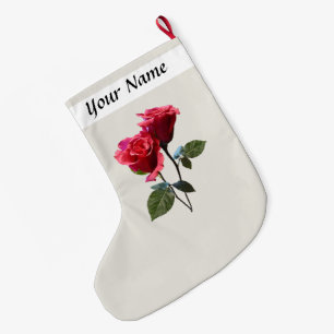 Grande Chaussette De Noël Couple de Roses