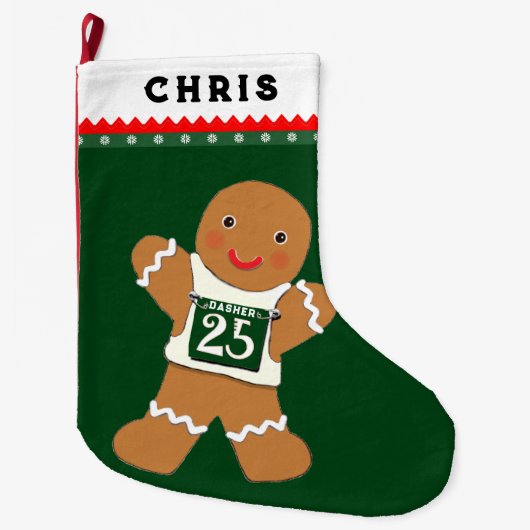 Grande Chaussette De Noël Coureur en course (Devant)