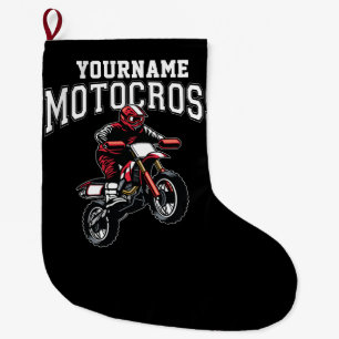 Grande Chaussette De Noël Course Motocross Dirt Bike Rider personnalisée 