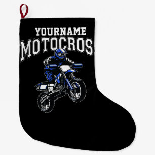 Grande Chaussette De Noël Course Motocross Dirt Bike Rider personnalisée