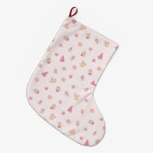 Grande Chaussette De Noël Cozy Pink Christmas Pattern (Devant (Accrochage))