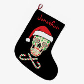 Grande Chaussette De Noël crâne père Noël de sucre (Devant (Accrochage))