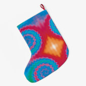 Grande Chaussette De Noël Cravate teint super rétro tourbillon motif cool (Dos (Accrochage))