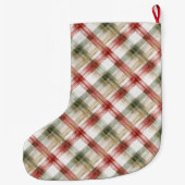 Grande Chaussette De Noël Cream Blue Brown Snowflakes   (Dos)