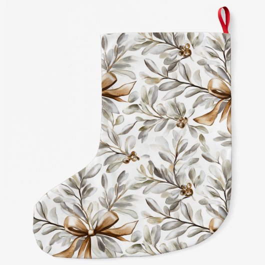 Grande Chaussette De Noël Cream White Gingerbread Bows   (Dos)